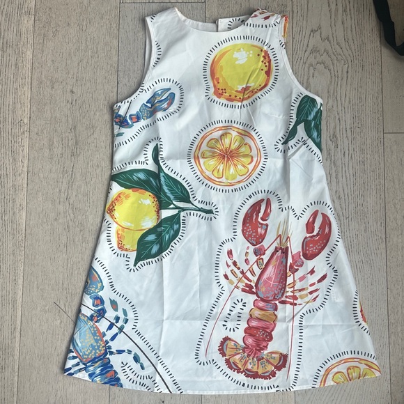 Dresses & Skirts - Girls White Lemon & Lobster Print Summer Dress